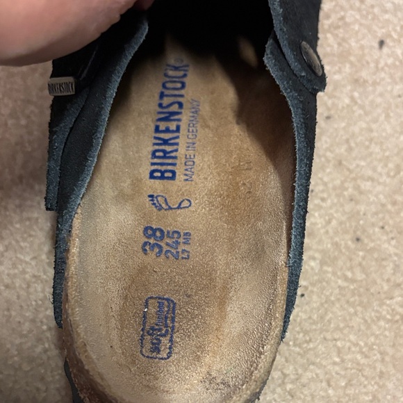 Birkenstock Kids Black Suede Slippers - Picture 3 of 4